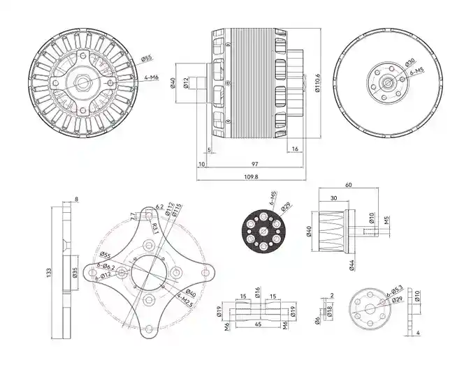 T-MOTOR AT1040 130CC-6